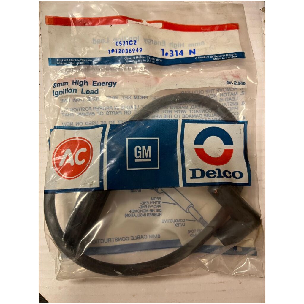 Tändkabel 8mm , AC Delco 314N 12036949