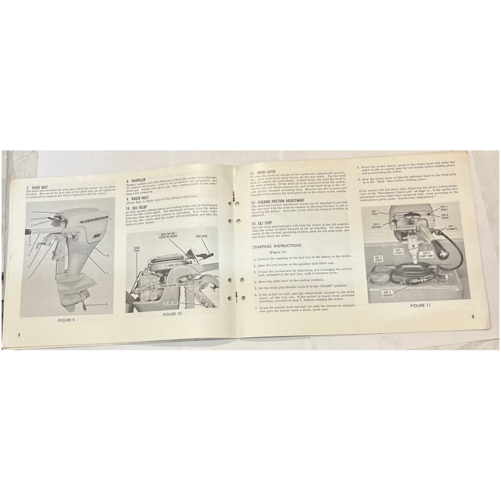 Ägarmanual instruktionsbok McCulloch 7-1/2 utombordsmotor 1963 16 sidor