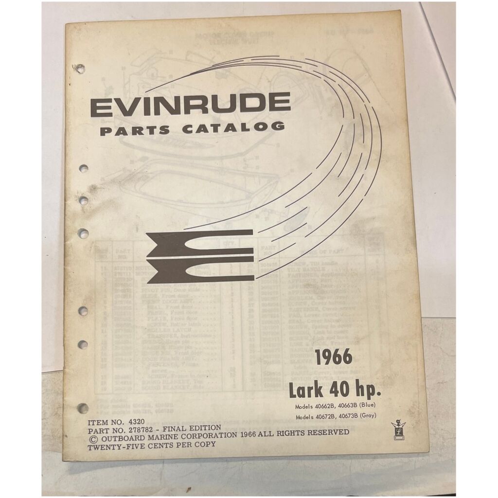 1966 reservdelskatalog Evinrude Lark 40hp 23 sidor