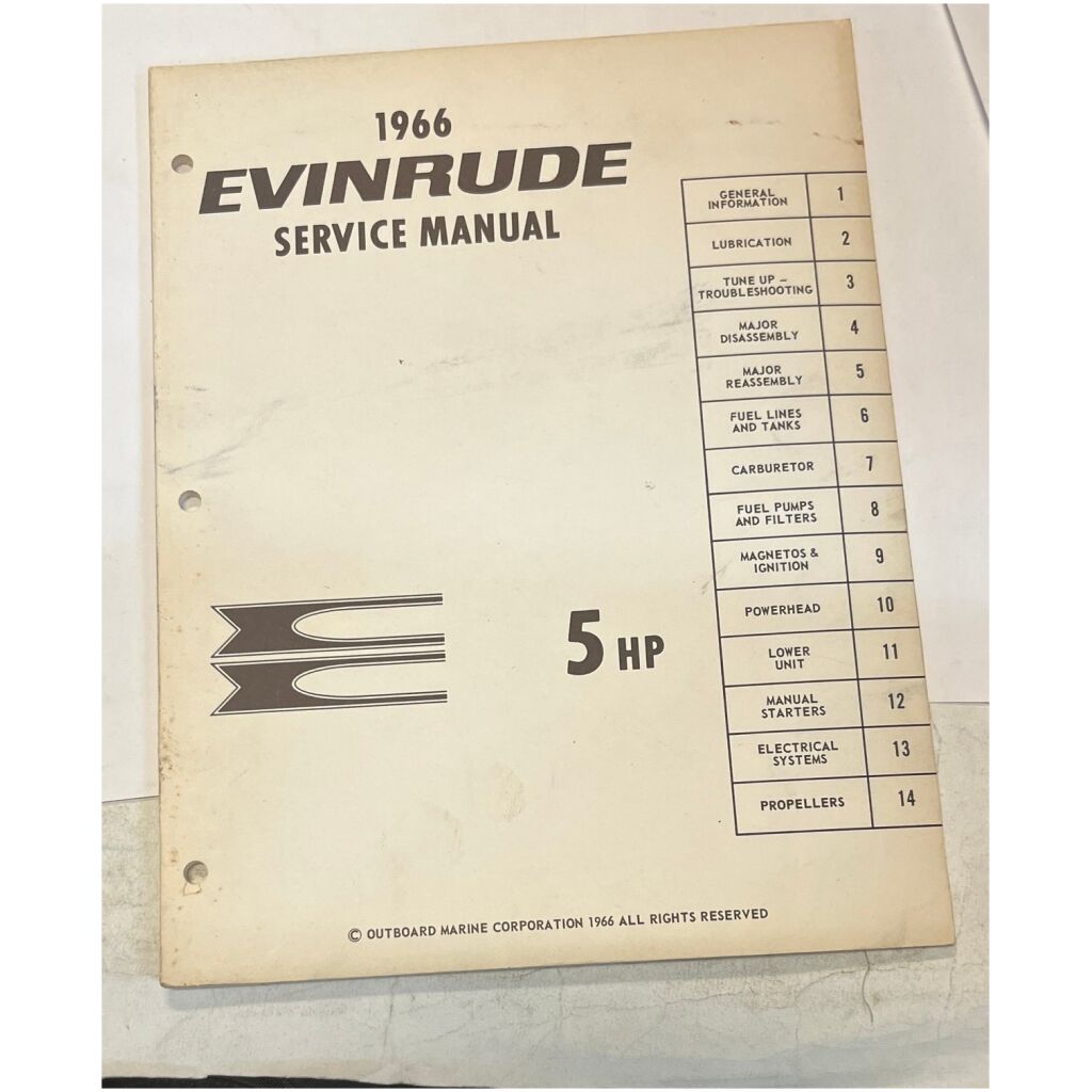 1966 Evinrude 5hp service manual reservdelskatalog 41 sidor