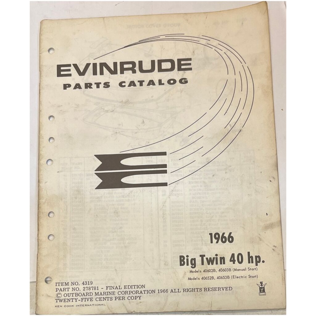 1966 reservdelskatalog Evinrude Big Twin 40hp 24 sidor