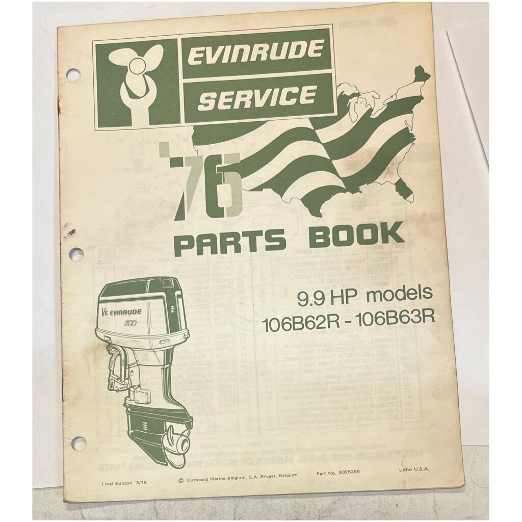 1976 Evinrude 9,9hp 106B62R-106B63R service reservdelskatalog 15 sidor