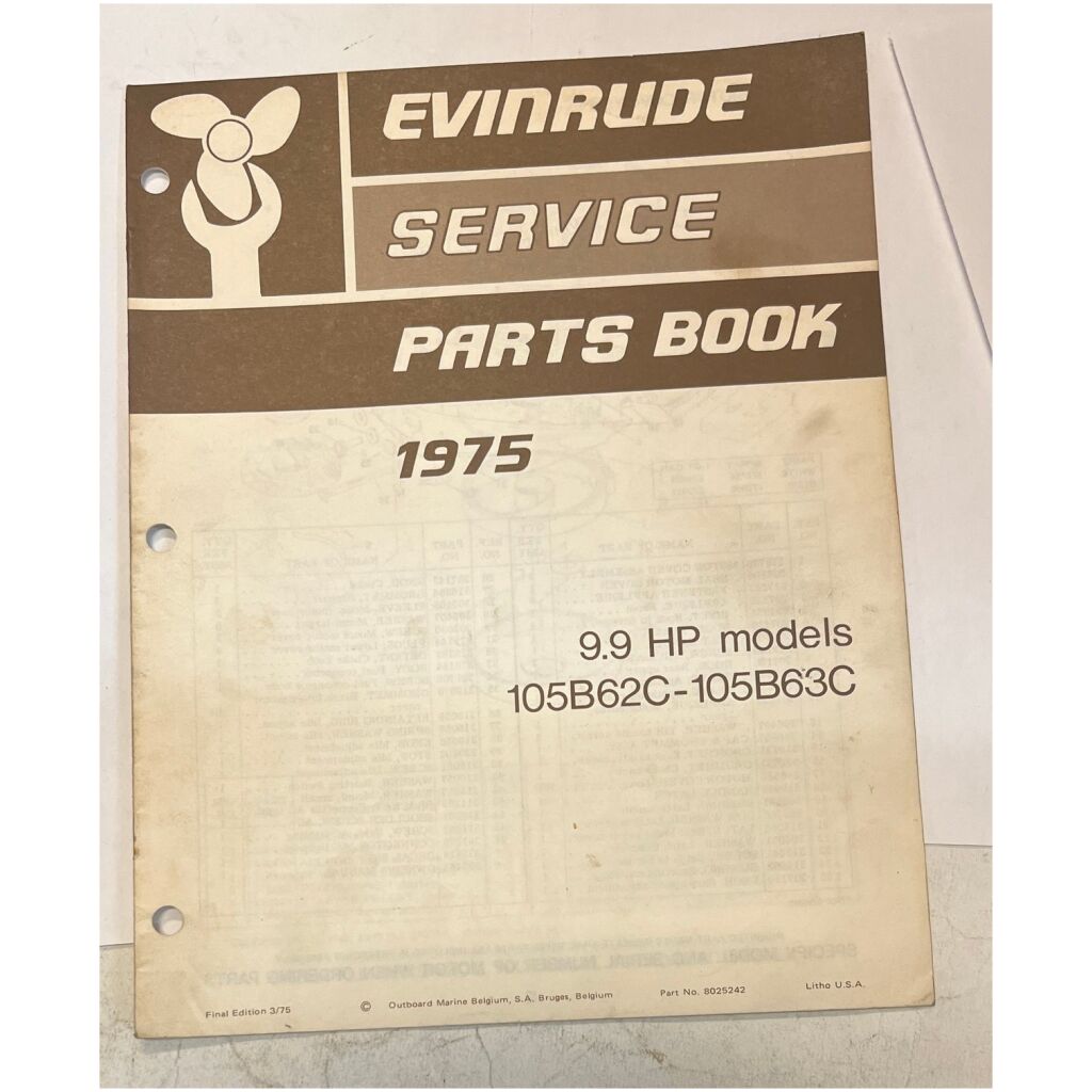 1975 reservdelskatalog Evinrude 9,9hp modeller 15 sidor