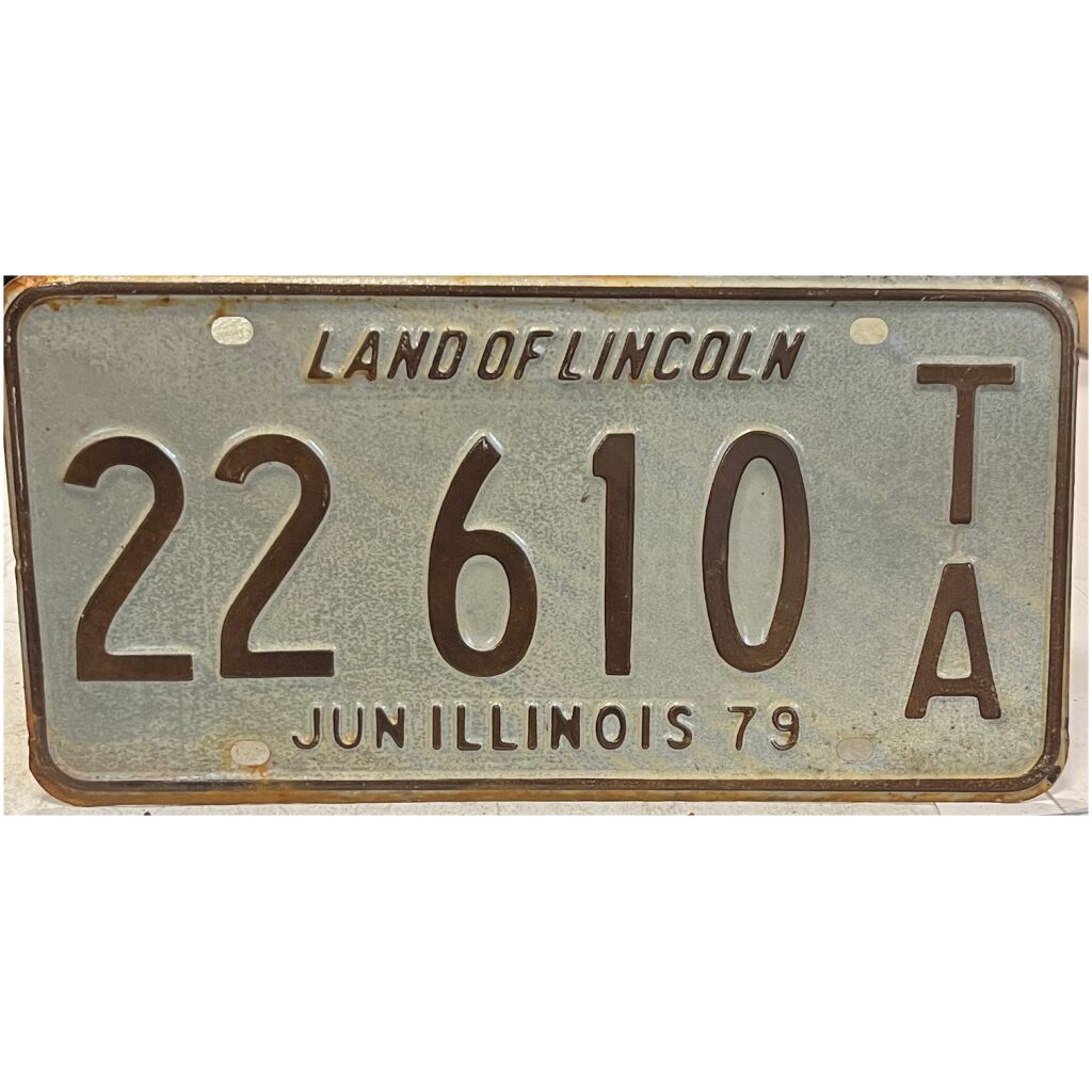 Licensplate plåtskylt registreringsskylt Land of Lincoln Illinois 1979