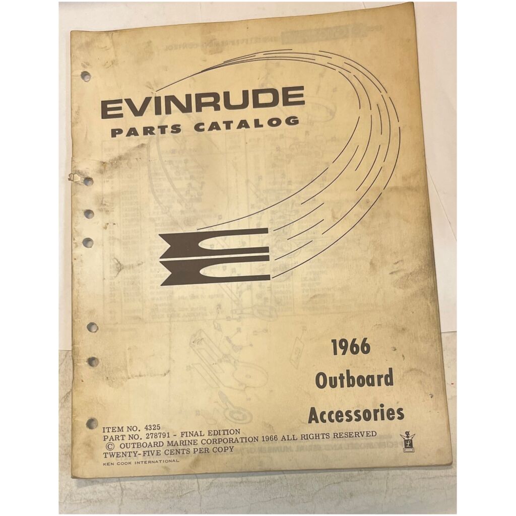 1966 reservdelskatalog Evinrude tillbehör utombordare 44 sidor