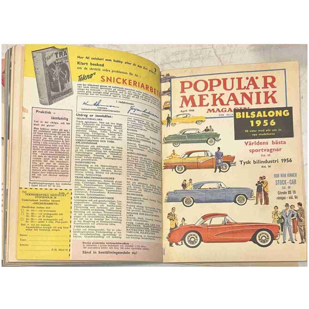 Populär Mekanik inbunden januari - december 1956 1560 sidor bilar byggen mm