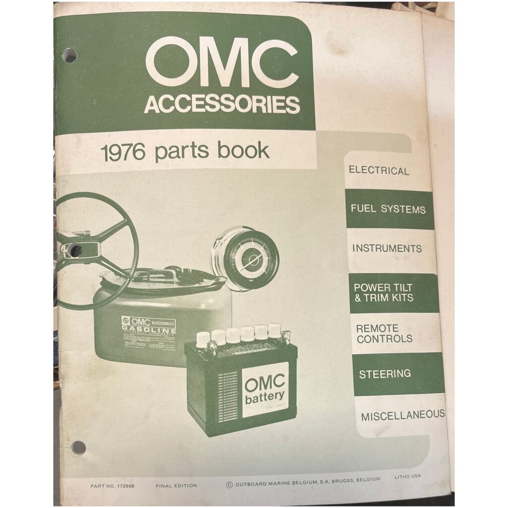 1976 OMC tillbehör service manual utombordare 44 sidor