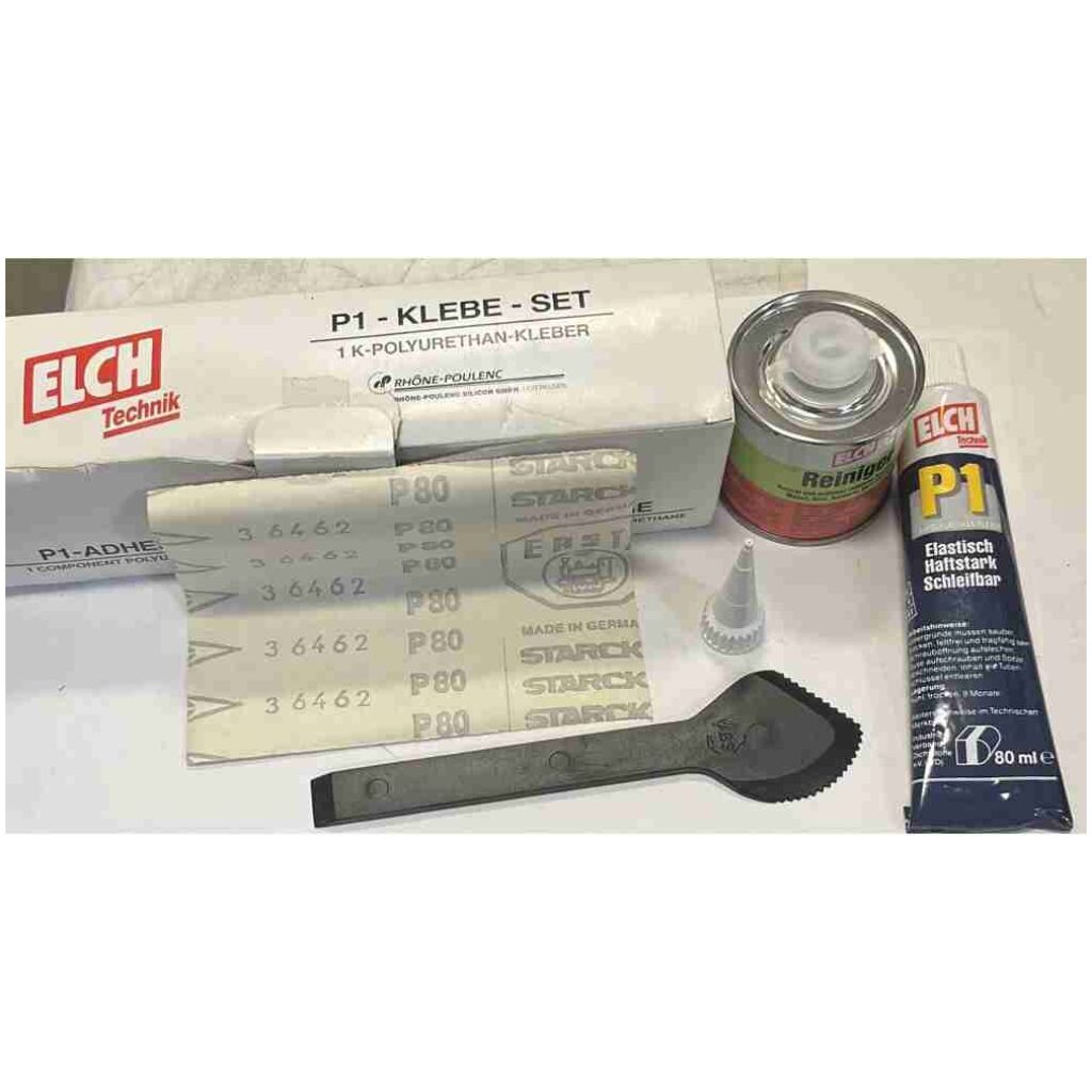 Limsats inkl lim pip rengöringsmedel sandpapper kniv /skrapa , ELCH-Technik P-1