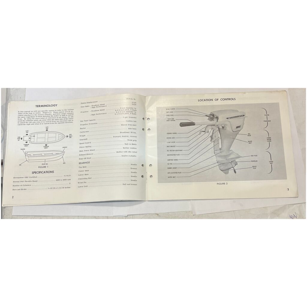 Ägarmanual instruktionsbok McCulloch 7-1/2 utombordsmotor 1963 16 sidor