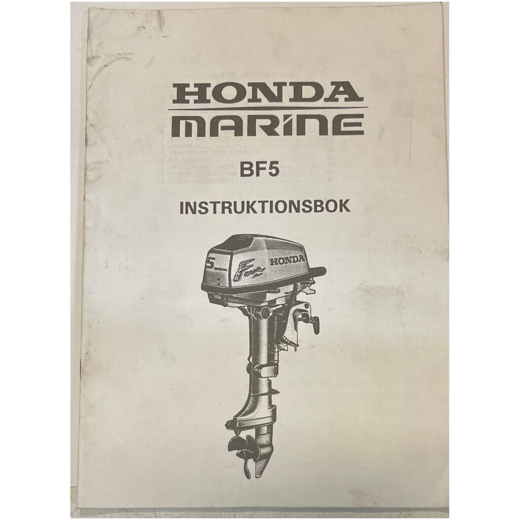 Instruktionsbok Honda Marine utombordsmotor BF5 41 sidor