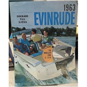 Broschyr 1963 Evinrude 3-75hp utombordare svensk 12 sidor begagnad