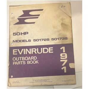 Reservdelshäfte Evinrude 50hp 1971 utombordare eng 20 sidor begagnad