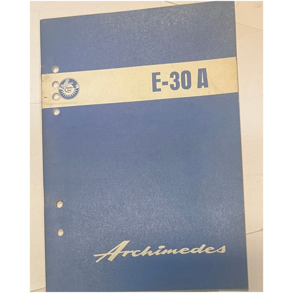 Handbok Archimedes E-30A 29hk utombordare svenska 19 sidor