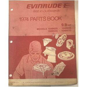 Reservdelshäfte Evinrude 9,9hp 1974 utombordare eng 16 sidor begagnad