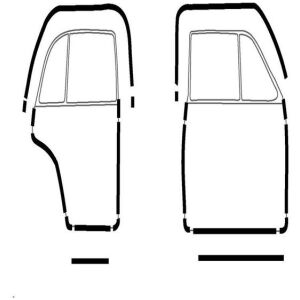 Dörrgummilister Fram+Bak 1941 Cadillac Sixty Special 4dr