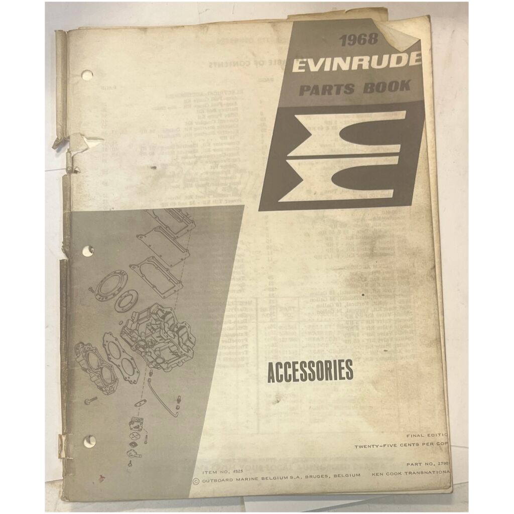 Reservdelskatalog Evinrude 1968 utombordare eng 60 sidor begagnad