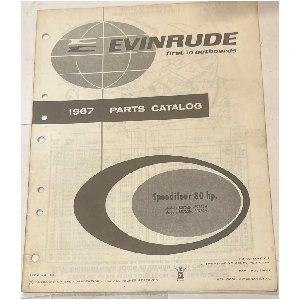 Instruktionsbok Evinrude Speedifour 80hp 1967 utombordare eng 22 sidor begagnad