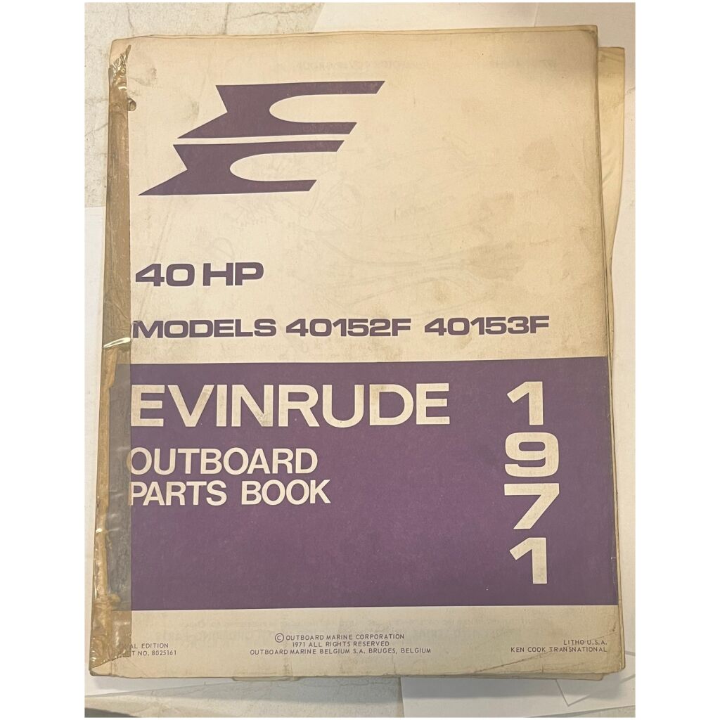 Reservdelshäfte Evinrude 40hp 1971 utombordare eng 20 sidor begagnad
