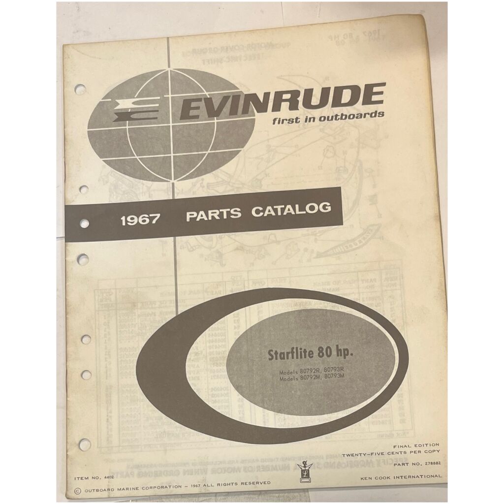 Instruktionsbok Evinrude Starflite 80hp 1967 utombordare eng 24 sidor begagnad