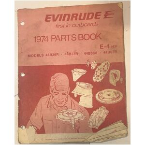 Reservdelshäfte Evinrude E-4hp 1974 utombordare eng 11 sidor begagnad