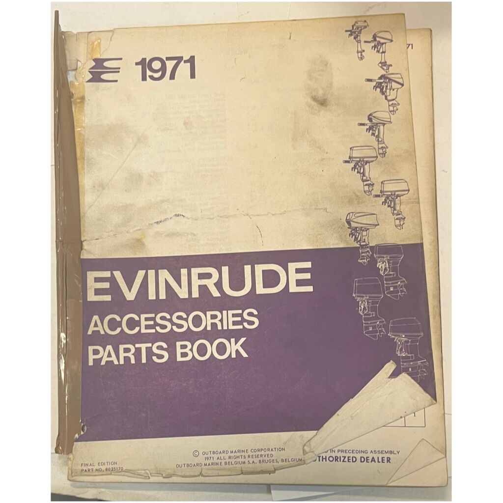 Reservdelskatalog Evinrude 1971 utombordare eng 66 sidor begagnad