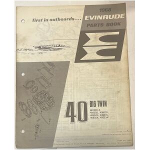 Reservdelshäfte Evinrude 40hp elektrisk1968 utombordare eng 20 sidor begagnad