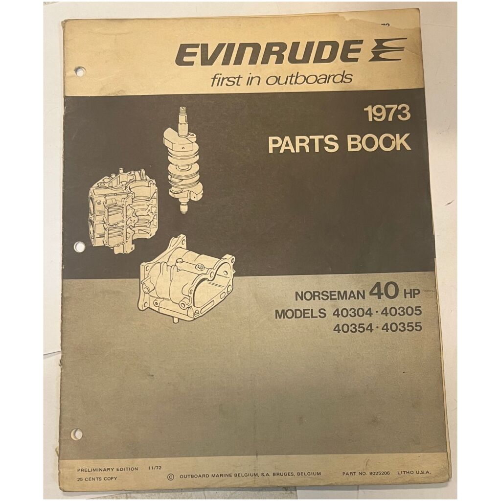 Instruktionsbok Evinrude 40hp 1973 utombordare engelska 18 sidor begagnad