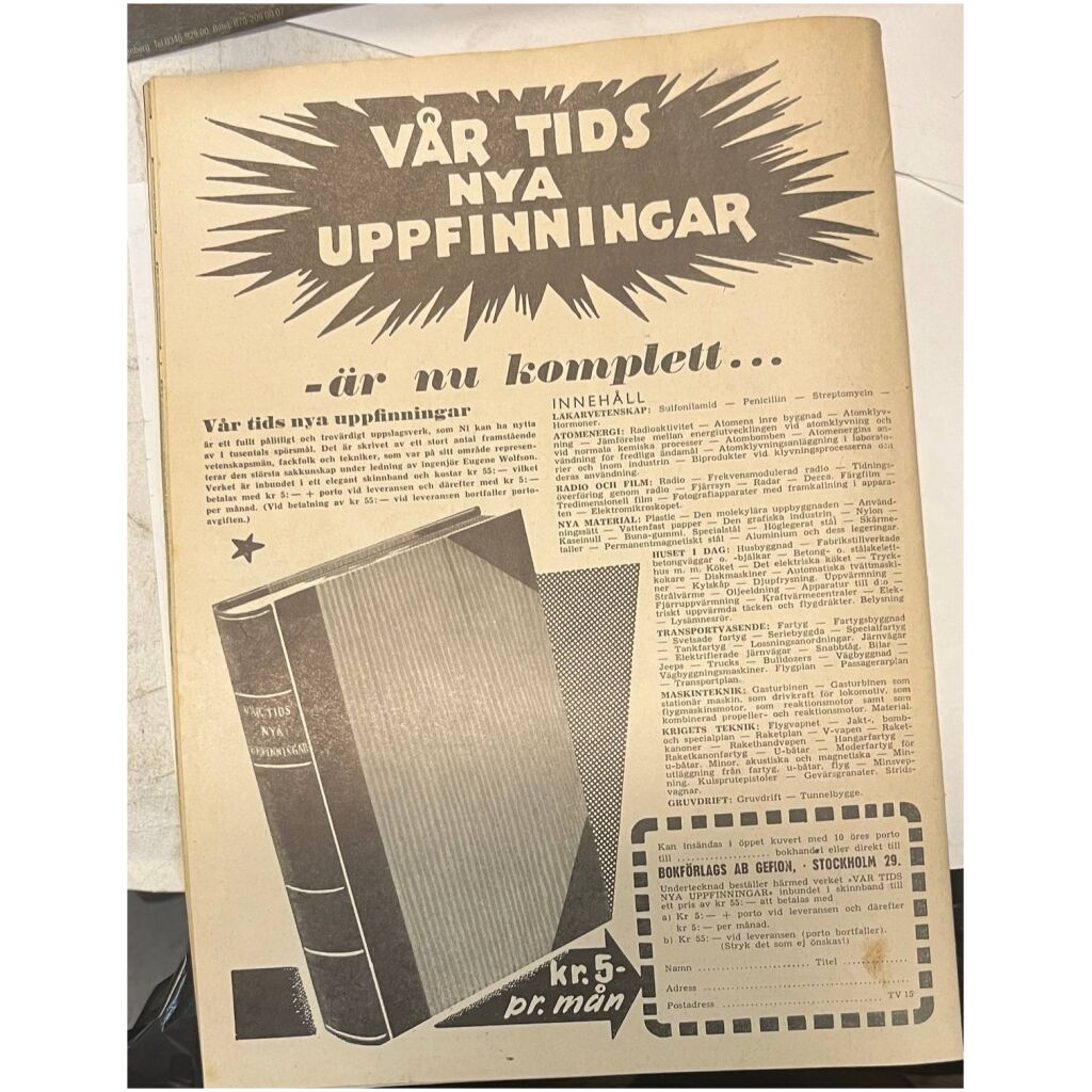 Teknikens Värld nr 15 1951 36 sidor begagnad