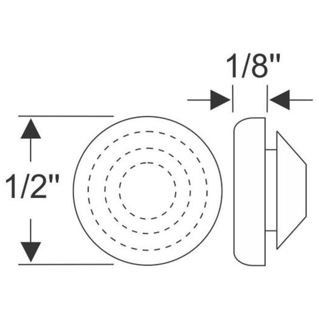 Huvgummistopp 1/2" 1938-40 2dr 4dr cab sedan Oldsmobile