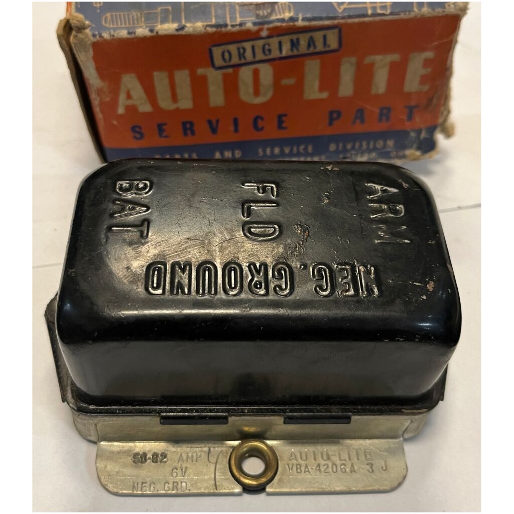 Laddningsrelä 6V 50-62amp 8-67 neg.grd Willys 1953-55 Auto-Lite VBA-4206A 3J NOS