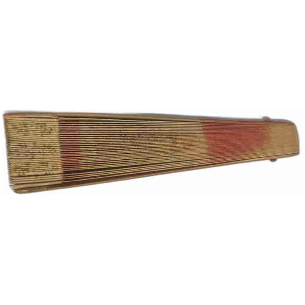 Väggdekoration solfjäder i bambu antik asiatisk 35x17cm utvikt