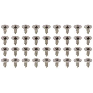 1962-91 GM; Wheel Well Molding Screw Set; Phillips; 8-18 x 3/8" L; 3/8" Head; Silver; 36 Piece Set