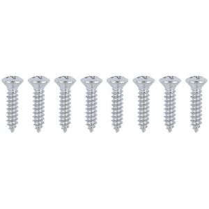 Screw Set; Chrome Plated ; #8 x 3/4" Oval Phillips Head ; Set of 8 ;