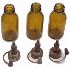 3st pipettflaskor amber brun medicin etc 88,5mm höga