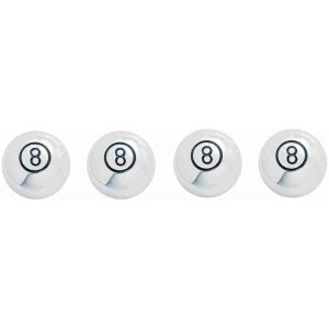 "8" Ball kromade luftnippelhattar svarta (4-Pack) 1"