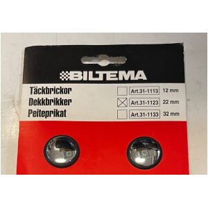 Täckbrickor kromade 1-par 22mm , Biltema 31-1123