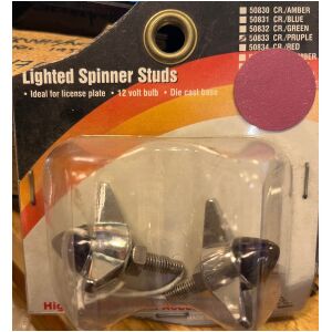Spinners kromade (1-par) fastener nummerskylt lila purple belysning
