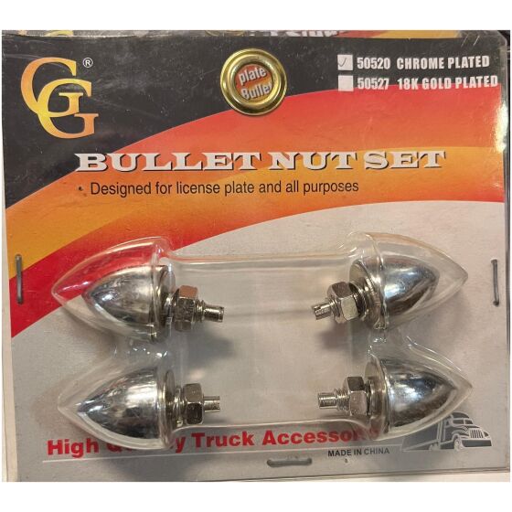 Bullet kromade (4-styck) license plate fastener nummerskylt