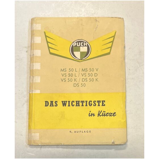 Instruktionsbok för Puch mopeder Das Wichtigste in kurze