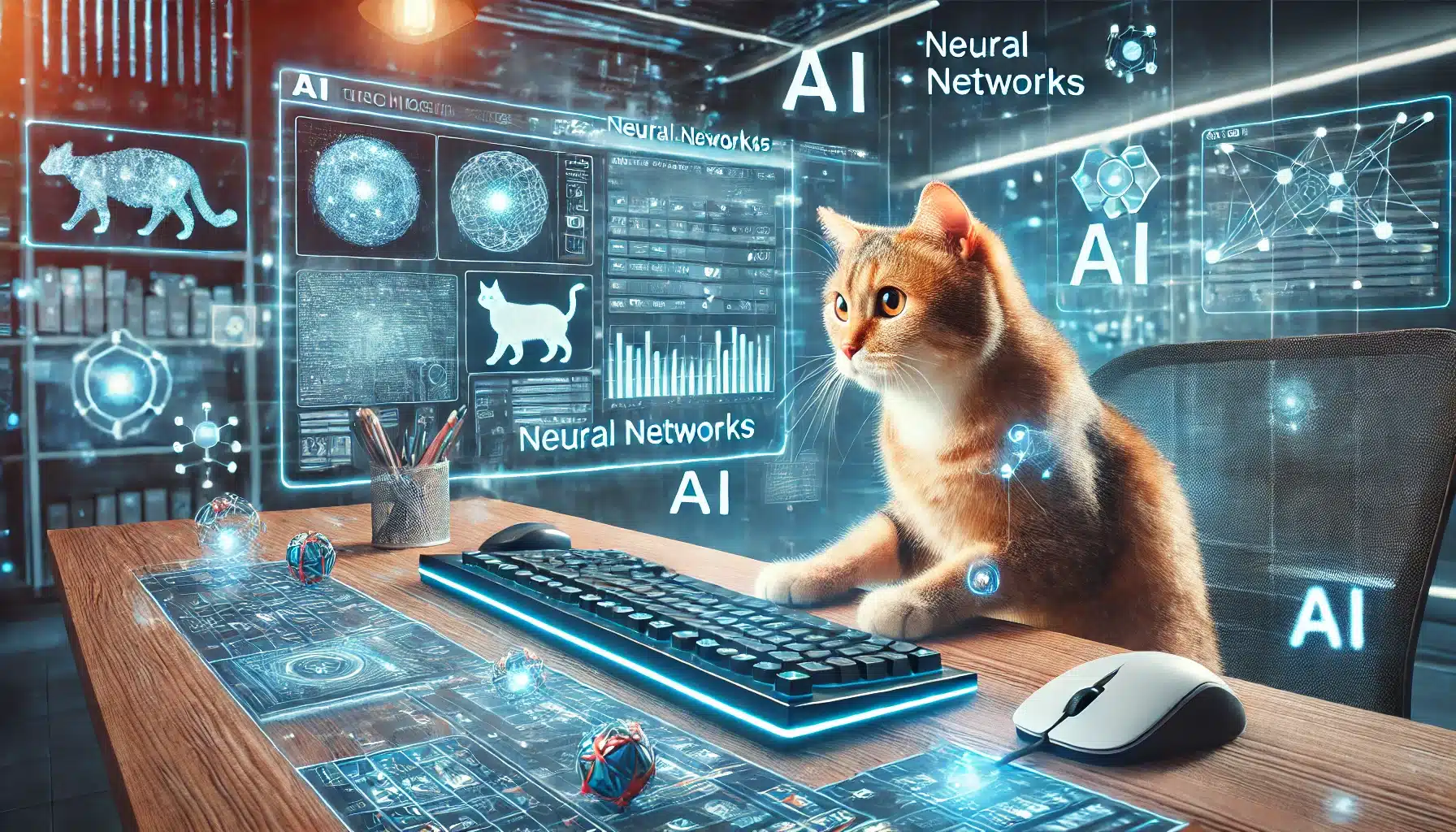 Using CatBoost AI Models for Forex Trading in MetaTrader 5 - Part 1 1 a cat sitting at a computer desk