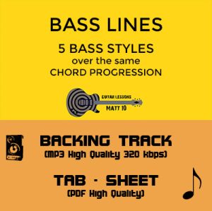 Bass Lines - 5 Styles - Backing Tracks & Bass TAB / Sheet