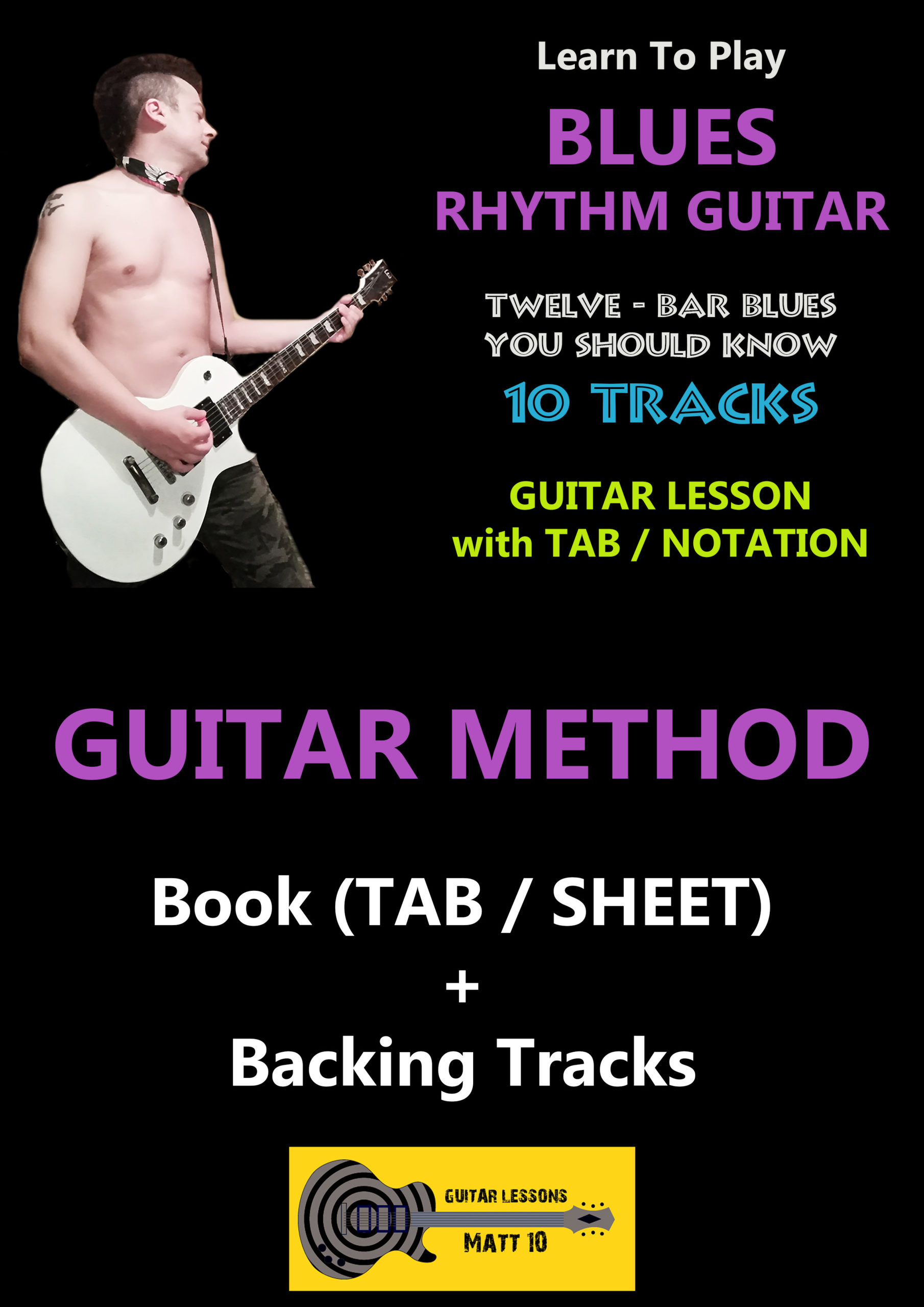 Learn To Play BLUES RHYTHM GUITAR Guitar Method BOOK + BACKING