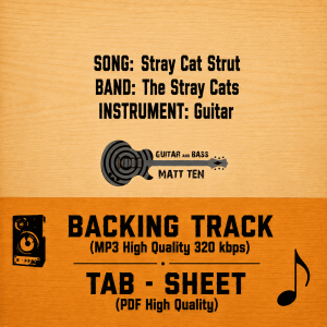 Stray Cat Strut (Stray Cats) - GUITAR Backing Track + TAB / SHEET