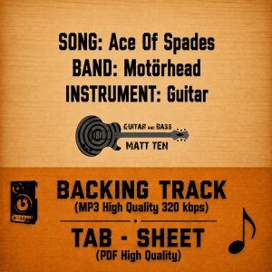 Ace Of Spades (Motörhead) - GUITAR Backing Track + TAB / SHEET