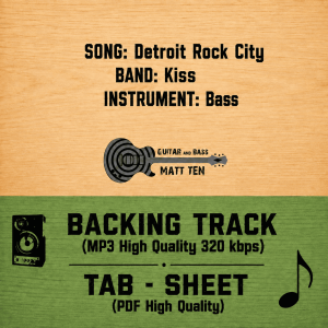 DETROIT ROCK CITY (Kiss) - Bass TAB / SHEET + Backing Track