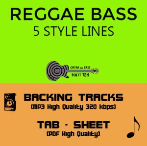 REGGAE BASS LINES - 5 RIFFS - TAB / SHEET & Backing Tracks