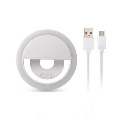 Ringljus/LED-Ring till mobiltelefon - Vit