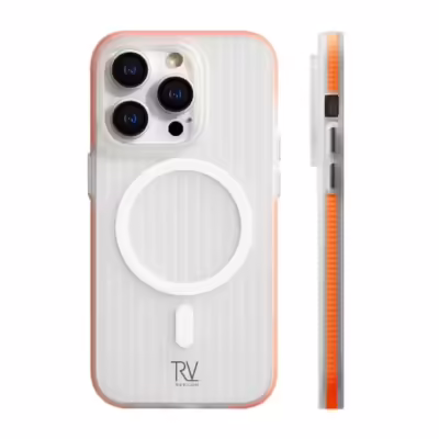 iPhone 15 Pro Mobilskal Korrugerad med Magsafe Rvelon - Orange