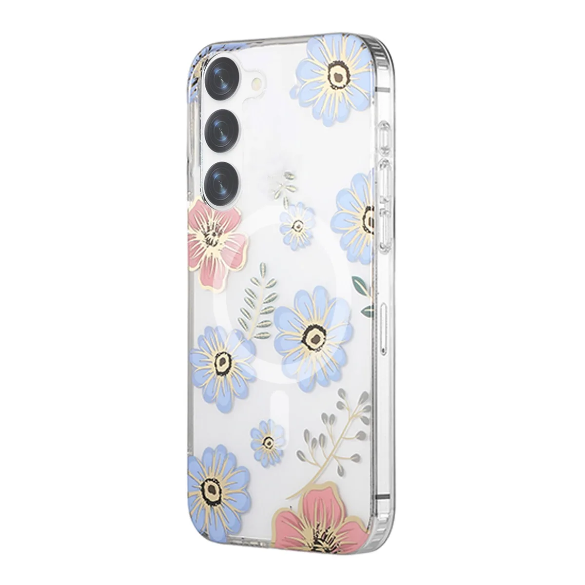 Samsung Galaxy S23 Mobilskal Magnet - Blommor Röd/Blå - Bild 2