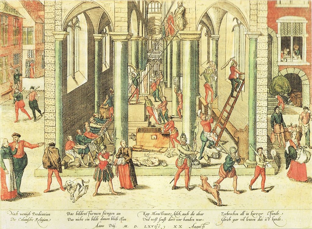 The Calvinist Iconoclastic Riot of August 20th 1566 in Antwerp – by Frans Hogenberg